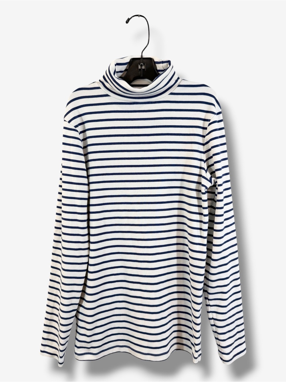 Mini Boden Long Sleeve Turtleneck 13/14 Years Blue White Nautical Stripe Preppy